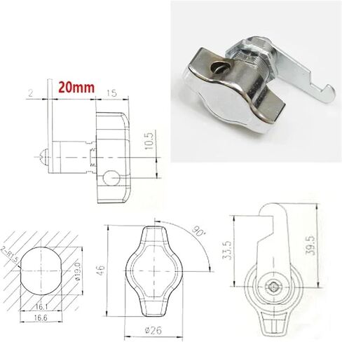 تعامل مع قفل كام بدون مفتاح للمدرسة درج خزانة خزانة خزانة خزانة أجهزة اليخوت DIY 1PCS (16 مم) in Kuwait