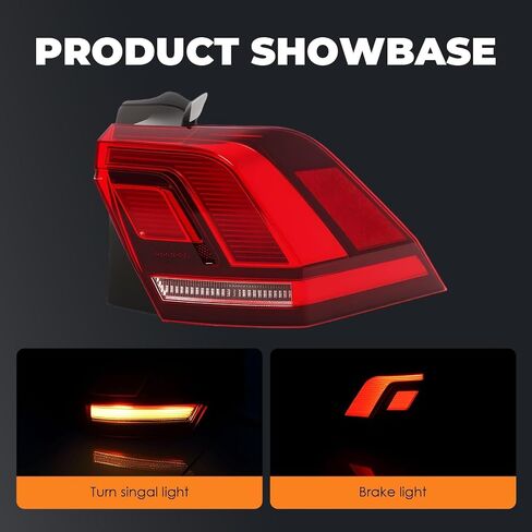 Outer Tail Light Assembly W/Bulbs & Harness Compatible with 2018-2023 Ti-guan Driver Side Rear Taillight Tail Lamp 5NN945095A VW2804126 (Left) in Saudi Arabia