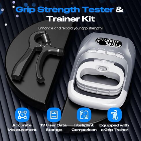 Electronic Grip Strength Tester With Adjustable Hand Gripper, Hand Dynamometer of 400lbs/180kg Tester Set with Digital Display – Precision Training for Rehab, Fitness, and Home Gym in Saudi Arabia