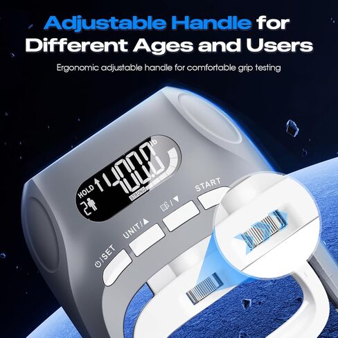 Electronic Grip Strength Tester With Adjustable Hand Gripper, Hand Dynamometer of 400lbs/180kg Tester Set with Digital Display – Precision Training for Rehab, Fitness, and Home Gym in Saudi Arabia