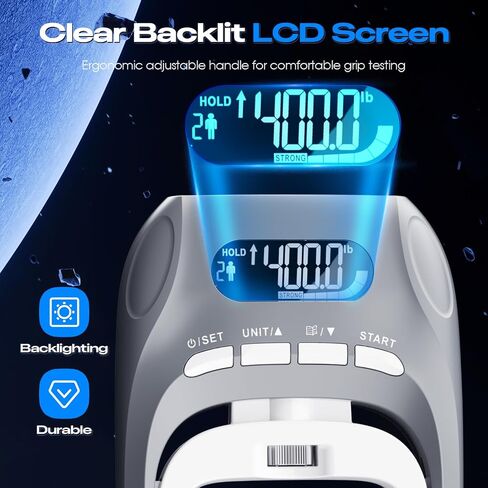 Electronic Grip Strength Tester With Adjustable Hand Gripper, Hand Dynamometer of 400lbs/180kg Tester Set with Digital Display – Precision Training for Rehab, Fitness, and Home Gym in Saudi Arabia