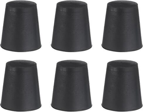 uxcell 6 pcs قابس مدبب من المطاط السيليكون ، من 10 مم إلى 15 ملم سدادات مطاطية صلبة عالية درجة حرارة عالية من السدادات السيليكون لمقابس الثقب ، الرش ، الطلاء ، حماية الطلاء ، الأسود ، 25 ملم in Saudi Arabia