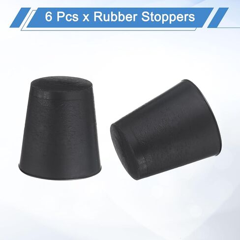 uxcell 6 pcs قابس مدبب من المطاط السيليكون ، من 10 مم إلى 15 ملم سدادات مطاطية صلبة عالية درجة حرارة عالية من السدادات السيليكون لمقابس الثقب ، الرش ، الطلاء ، حماية الطلاء ، الأسود ، 25 ملم in Saudi Arabia
