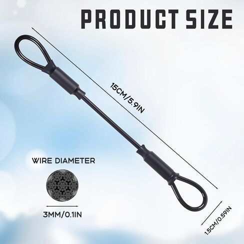 كابل من الفولاذ المقاوم للصدأ 6 عبوات مع حلقات 5.9 بوصة مع حلقات قطرها 3 مم كابلات حبل أمان مضفر من أمت in Kuwait