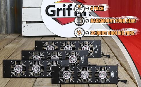 GRIFFIN 3U Rackmount Cooling Fan System (UltraQuiet X Edition) – Triple Exhaust Fans, Keep Studio Audio Equipment Gear Cool – Network IT Server Rails – DJ PA AMP Temperature Control Panel Cabinet in Saudi Arabia