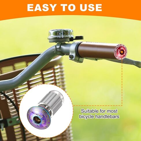 Harfington Bike Handlebar End Plugs Aluminium Bar Caps 18-20mm ضبط التوسع مع المسمار لدراجة التروس الثابتة MTB Road BMX ، متعدد الألوان in Saudi Arabia