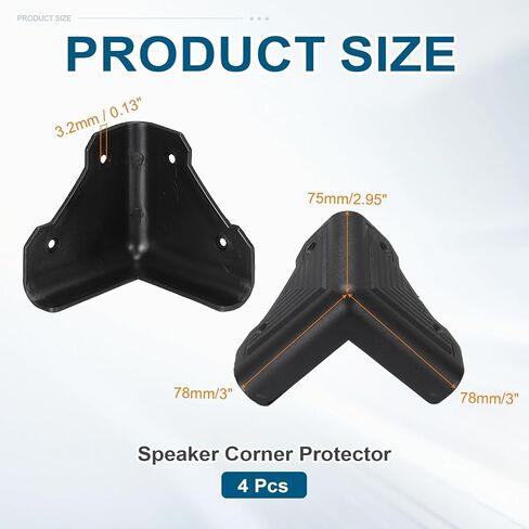 Meccanixity 16 PCS مكبرات الصوت زوايا الحامي 78x78x75mm بلاستيكي قابلين للتكديس زاوية الزاوية حماية مربع الحافة للمرحلة DJ. in Saudi Arabia