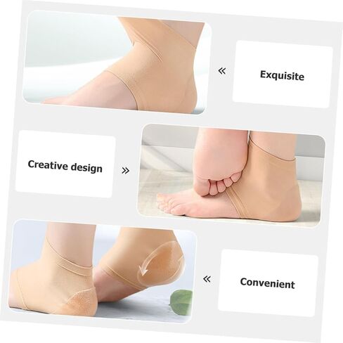 6pairs Heel Protector Socks for Moisturizing and Cushioning of Heel Covers for Ankle Support Washable Open Toe Compression Sleeves and Foot in Saudi Arabia