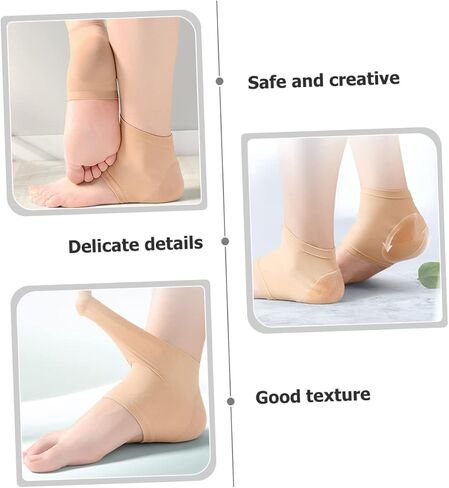 6pairs Heel Protector Socks for Moisturizing and Cushioning of Heel Covers for Ankle Support Washable Open Toe Compression Sleeves and Foot in Saudi Arabia