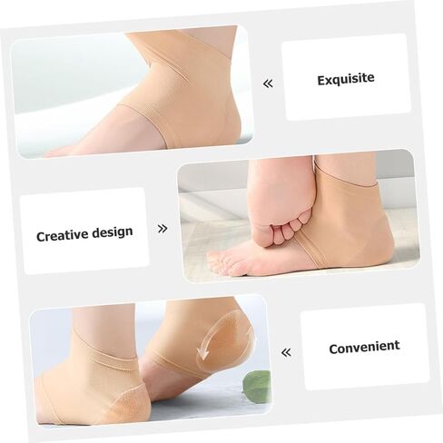 6pairs Heel Protector Socks for Moisturizing and Cushioning of Heel Covers for Ankle Support Washable Open Toe Compression Sleeves and Foot in Saudi Arabia