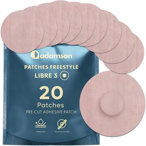 Freestyle Libre 3 Sensor Covers – 50 Libre 3 Patches, Long-Lasting, No Glue on Center, Non-Irritating, Easy to Apply and Remove – Ideal for Sports & Daily Use - Beige in Kuwait