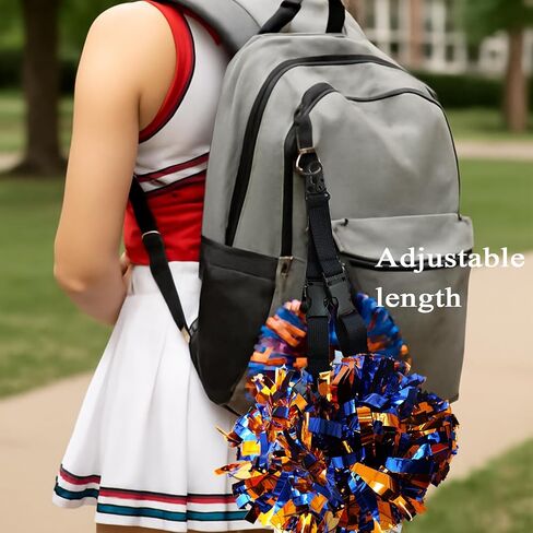 2 Pack Pom Pom Holder for Cheerleaders – Adjustable Backpack Strap Accessory for Cheer Poms - Cheerleading Pom Holder Cheer Gear for Cheer Teams in Saudi Arabia