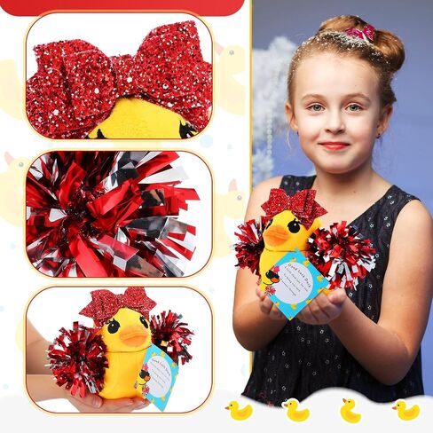 Lenwen Cheer Duck Plush with Pom Poms Bow 8 Inch Duck Stuffed Animals Plush Cheerleader Team Support Gift for Friend Cheer in Saudi Arabia
