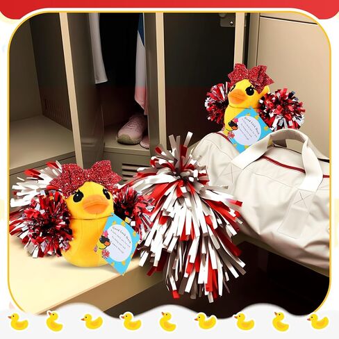 Lenwen Cheer Duck Plush with Pom Poms Bow 8 Inch Duck Stuffed Animals Plush Cheerleader Team Support Gift for Friend Cheer in Saudi Arabia