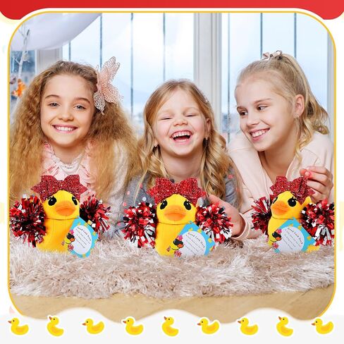 Lenwen Cheer Duck Plush with Pom Poms Bow 8 Inch Duck Stuffed Animals Plush Cheerleader Team Support Gift for Friend Cheer in Saudi Arabia