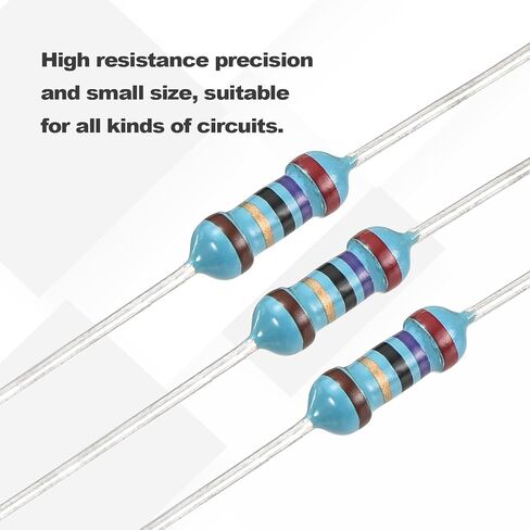 YOKIVE 100pcs 82 Ohm Resistor, 1/4W (0.25W) Metal Film Fixed Resistor, Tolerance +/-1% Resistors, ROHS Certificated in Saudi Arabia