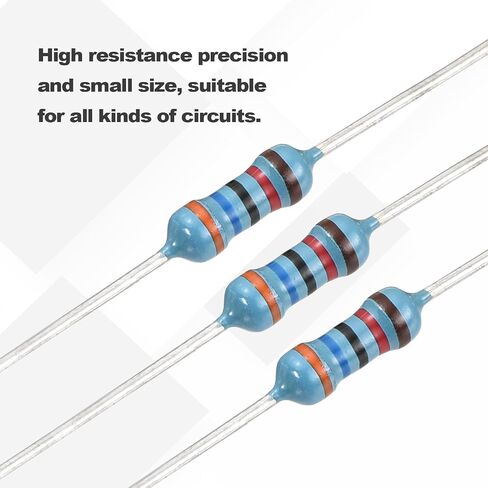 YOKIVE 100pcs 82 Ohm Resistor, 1/4W (0.25W) Metal Film Fixed Resistor, Tolerance +/-1% Resistors, ROHS Certificated in Saudi Arabia