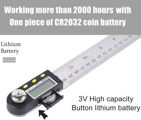 Delgada 12 inch/300mm Digital Angle Ruler and Stainless Steel Digital Angle Finder or Digital Protractor with Zeroing and Locking Function Battery Included in Saudi Arabia