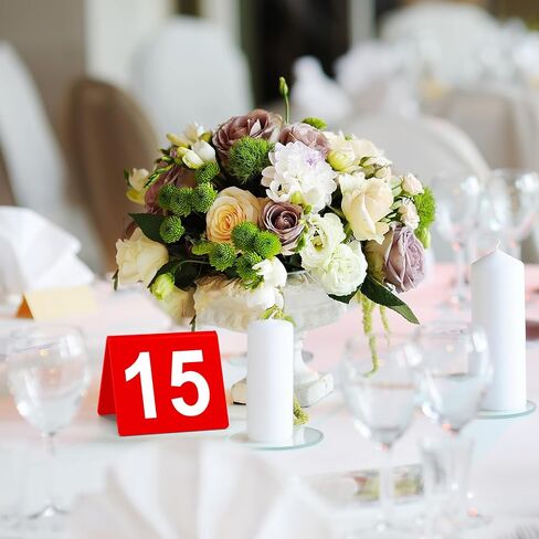أرقام طاولة Tuanse 1-50 Acrylic Double Side Table Table Tents Restaurant Number Number Signs for Banquets حفلة حفل زفاف (أسود) in Kuwait