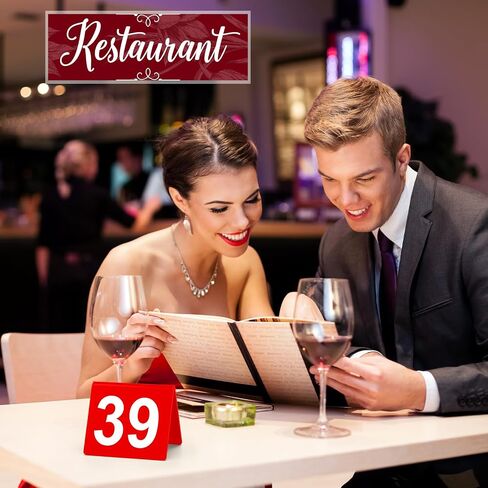 أرقام طاولة Tuanse 1-50 Acrylic Double Side Table Table Tents Restaurant Number Number Signs for Banquets حفلة حفل زفاف (أسود) in Kuwait