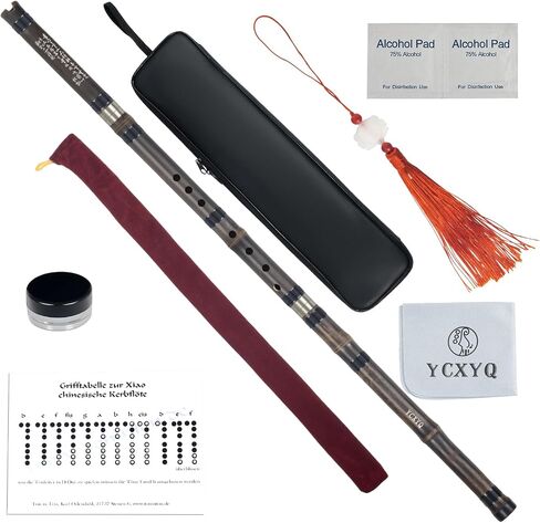 F Key - Bamboo Xiao Handmade Professional 8 ثقوب Zizhu Vertical Xiao Flute Purple Bamboo Xiao الصينية الموسيقية التقليدية المناسبة للمبتدئين البالغين in Kuwait