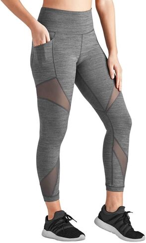 Member's Mark Compression Athletic Ankle Leggings with Pockets XX-Large Black and Grey Heather 2-Pack, Black,grey in Saudi Arabia