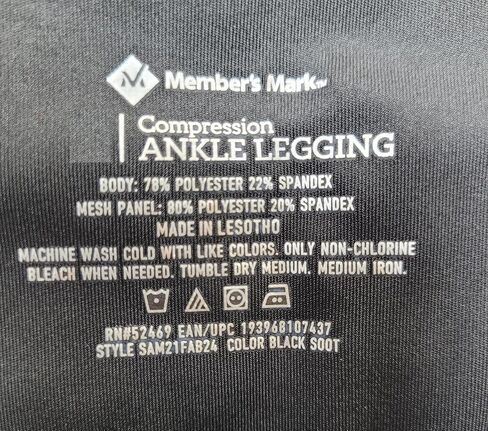 Member's Mark Compression Athletic Ankle Leggings with Pockets XX-Large Black and Grey Heather 2-Pack, Black,grey in Saudi Arabia