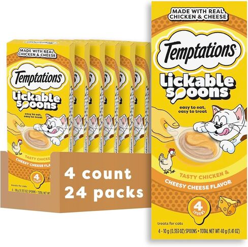 Temptations Lickable Spoons Adult Wet Cat Treat, 10 Grams, Variety Pack, 48 Count in Saudi Arabia