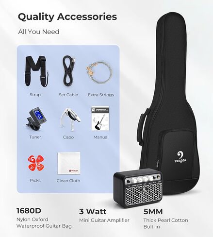Kids Electric Guitar Vangoa 30 Inch Electric Guitar for Kids Beginner Kit for Boys Girls with 5W Amp, Bag, Strap, Extra Strings, Capo, Tuner, Picks, Cable (Blue) in Saudi Arabia