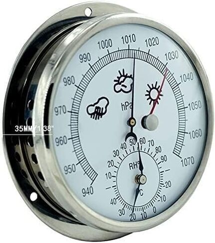 Barometer التقليدية محطة الطقس التقليدية 15 سم barometer aneroid ، 3 في 1 في درجة حرارة الرطوبة وضغط الهواء ، للفنادق ، المستودعات ، مكاتب barometer (ب) in Saudi Arabia
