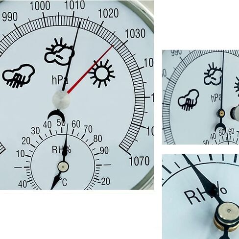 Barometer التقليدية محطة الطقس التقليدية 15 سم barometer aneroid ، 3 في 1 في درجة حرارة الرطوبة وضغط الهواء ، للفنادق ، المستودعات ، مكاتب barometer (ب) in Saudi Arabia