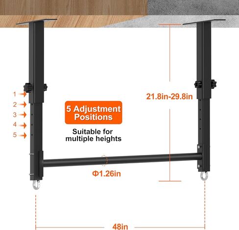 48" Ceiling Mount Pull Up Bar, Heavy Duty Multi-Grip Rafter Chin Up Bar for Garage/Basement/Backyard Ceiling Beam, Adjustable Height&Supports to 650 Lbs in Kuwait