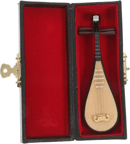 1pc mini devinative model small lute musical آلة موسيقية مع حامل وصندوق للديكور المنزلي والتصوير الفوتوغرافي آلة موسيقية مصغرة فريدة من نوعها in Saudi Arabia