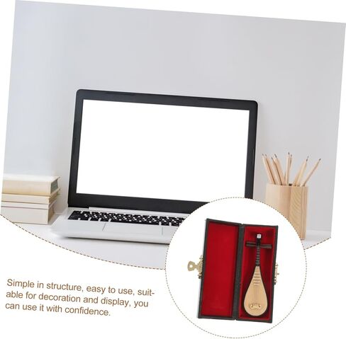 1pc mini devinative model small lute musical آلة موسيقية مع حامل وصندوق للديكور المنزلي والتصوير الفوتوغرافي آلة موسيقية مصغرة فريدة من نوعها in Saudi Arabia