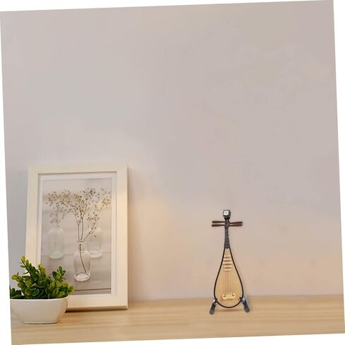 1pc mini devinative model small lute musical آلة موسيقية مع حامل وصندوق للديكور المنزلي والتصوير الفوتوغرافي آلة موسيقية مصغرة فريدة من نوعها in Saudi Arabia