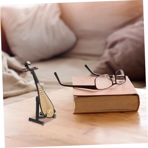 1pc mini devinative model small lute musical آلة موسيقية مع حامل وصندوق للديكور المنزلي والتصوير الفوتوغرافي آلة موسيقية مصغرة فريدة من نوعها in Saudi Arabia