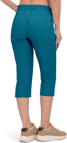 Mapamyumco Women's Capri Capri Pants المشي لمسافات طويلة Capris السفر غير الرسمي سريع الجافة خفيفة الوزن في الهواء الطلق مع الجيوب الرمز البريدي in Kuwait