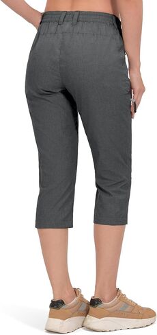 Mapamyumco Women's Capri Capri Pants المشي لمسافات طويلة Capris السفر غير الرسمي سريع الجافة خفيفة الوزن في الهواء الطلق مع الجيوب الرمز البريدي in Kuwait