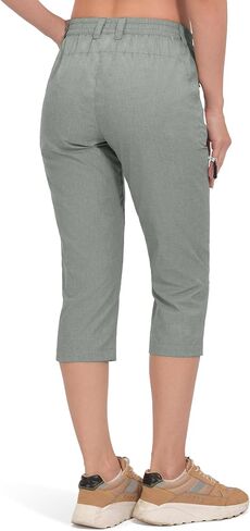 Mapamyumco Women's Cargo Capri Pants Hiking Capris Casual Travel Quick Dry Lightweight Outdoor with Zip Pockets in Saudi Arabia