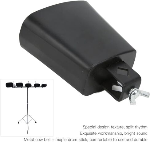مجموعة أسطوانة معدنية Cowbell 4 5 Cymbal Professional Cymussion مع عصا للموسيقي (5 بوصات) in Kuwait