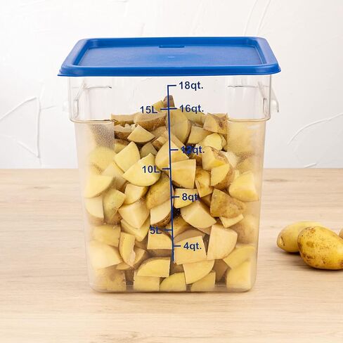 Restaurantware-LID ONLY: Met Lux Food Storage Container Lid Pack of 1 Square Marinating Container Cover - Container Sold Separately, With Date Indicator, Blue Plastic, Dishwashable, Freezable in Saudi Arabia