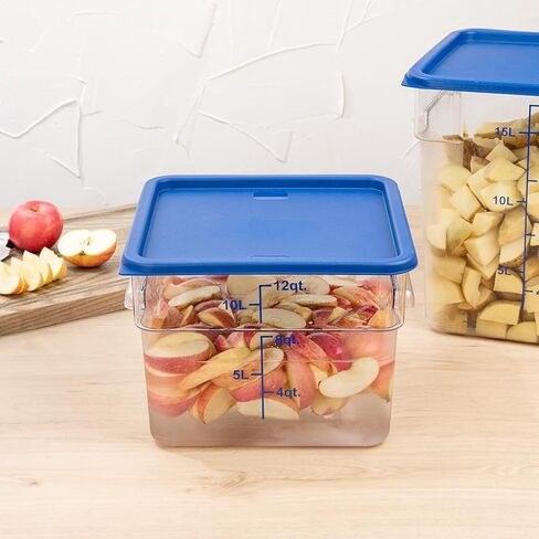 Restaurantware-LID ONLY: Met Lux Food Storage Container Lid Pack of 1 Square Marinating Container Cover - Container Sold Separately, With Date Indicator, Blue Plastic, Dishwashable, Freezable in Saudi Arabia