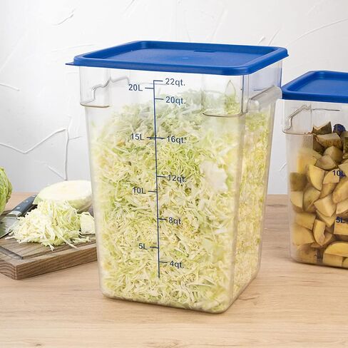 Restaurantware-LID ONLY: Met Lux Food Storage Container Lid Pack of 1 Square Marinating Container Cover - Container Sold Separately, With Date Indicator, Blue Plastic, Dishwashable, Freezable in Saudi Arabia