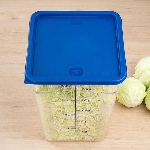 Restaurantware-LID ONLY: Met Lux Food Storage Container Lid Pack of 1 Square Marinating Container Cover - Container Sold Separately, With Date Indicator, Blue Plastic, Dishwashable, Freezable in Saudi Arabia