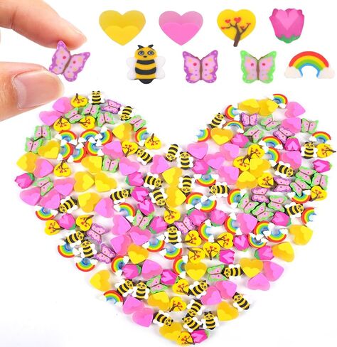 Mini Easter Erasers for Kids Bulk 150Pcs Egg Bunny Rainbow 12 Styles Novelty Rabbit Pencil Erasers for Easter Egg Fillers Party Favor Classroom Rewards in Kuwait