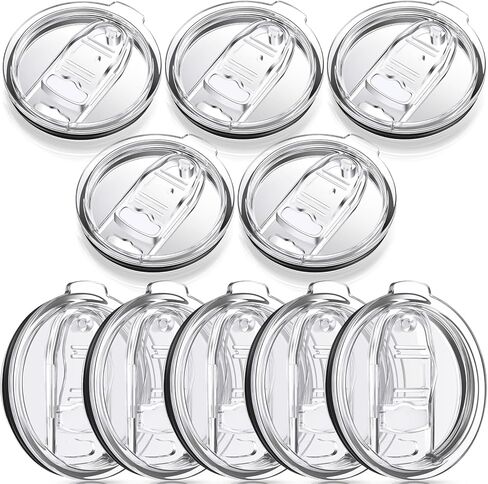 Meanplan 10 PCS 20 OZ أغطية استبدال نحيفة صافية استبدال الأغطية البلاستيكية المقاومة للبهلاكة تغطي أغطية بلاستيكية نحيفة. in Kuwait