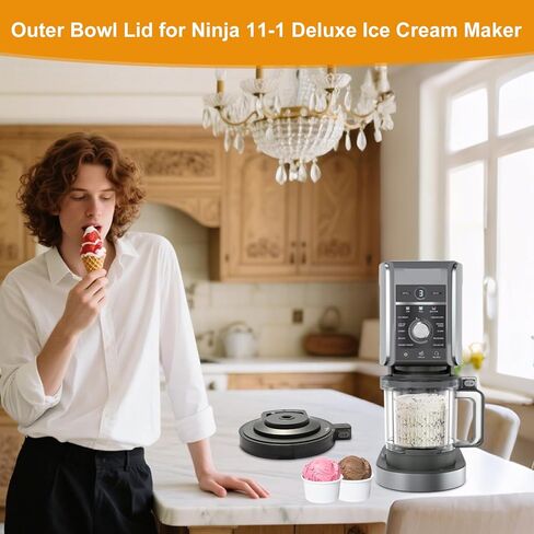 NC500 Series Outer Bowl Lid for Creami Deluxe Ice Cream Maker ，Compatible with Ninja NC500,501 Series -Replacement Lid for Creami Accessories - Perfect Fit in Kuwait
