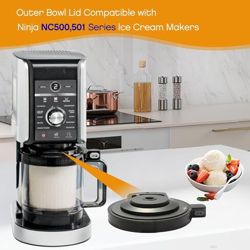 NC500 Series Outer Bowl Lid for Creami Deluxe Ice Cream Maker ，Compatible with Ninja NC500,501 Series -Replacement Lid for Creami Accessories - Perfect Fit in Kuwait