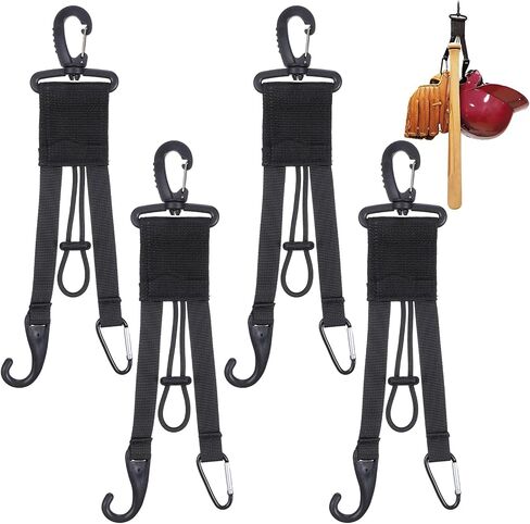 10 PCS Baseball Softball Gear Hanger 3 in 1 Dugout Organizer Baseball Bat Bath مع مقطع قفاز وخطاف خوذة لكيس سياج سورس ماء التخييم in Saudi Arabia