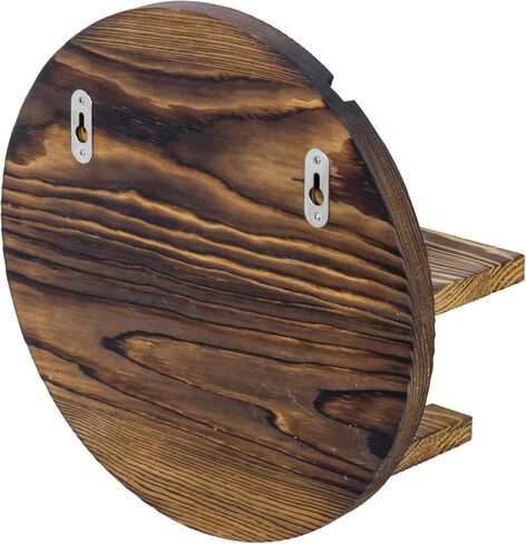 MyGift Wall Mounted Rustic Burnt Solid Wood Baseball Bat Hanger and Ball Display Shelf, Hanging Holder Rack with Sports Themed Wooden Board for 3 Bats and 3 Baseballs in Saudi Arabia